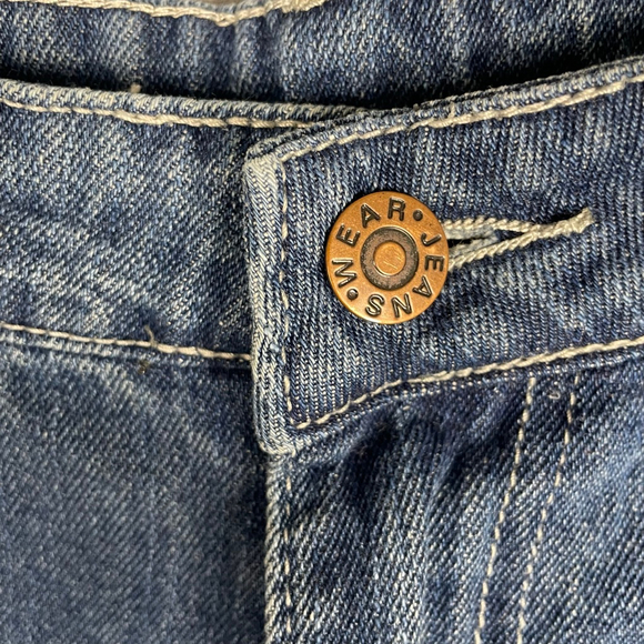 Wear Jeans Women’s L Distressed Honeycomb Patchwork Grunge Soccer Denim Jeans - Picture 5 of 9